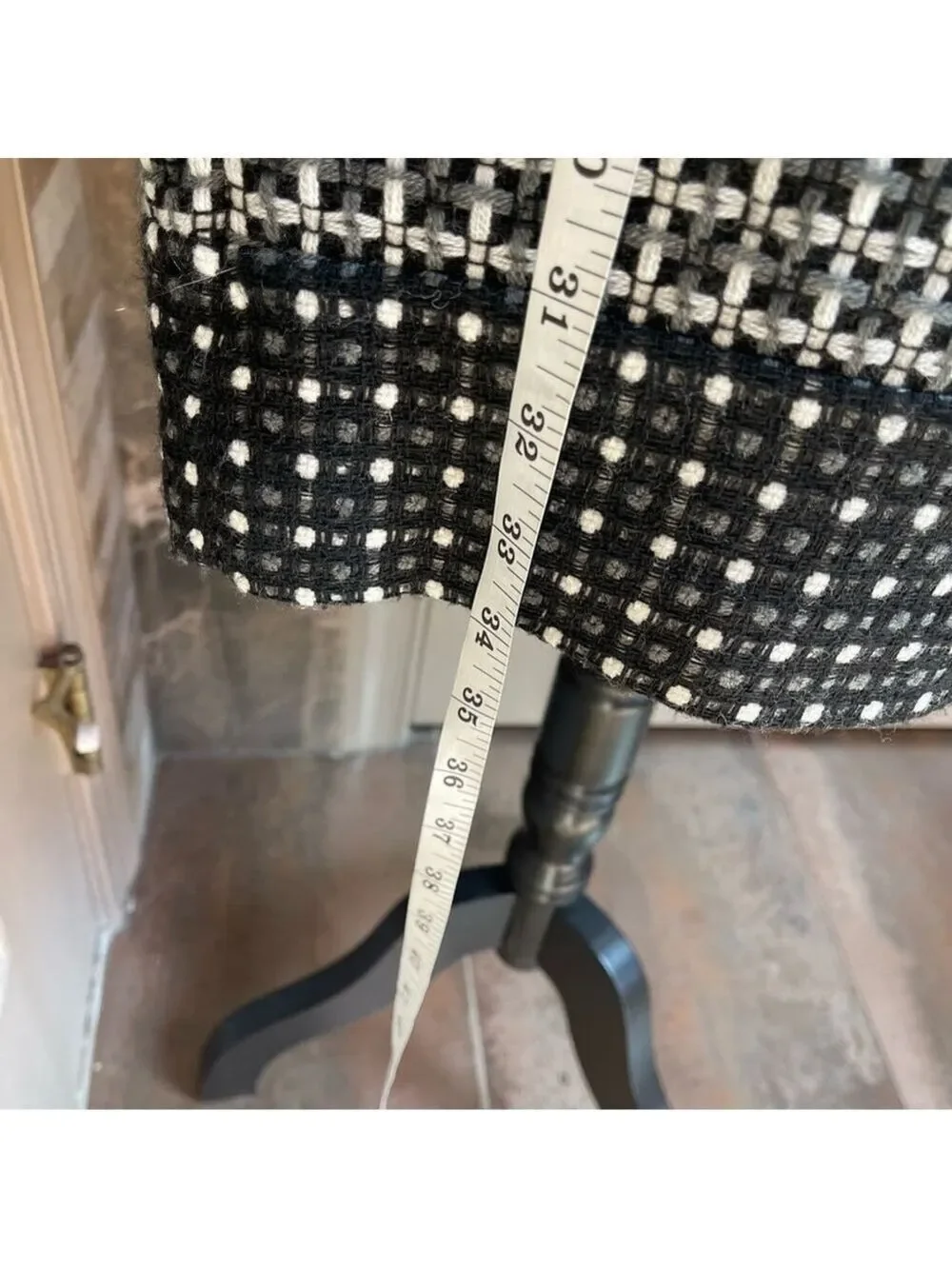 Laundry BY SHELLI SEGAL - Front Zip Black & White Tweed Mix Media Dress Sz 6 - Picture 4 of 16